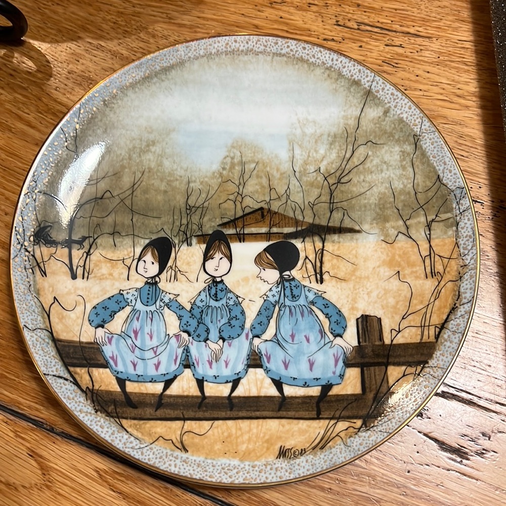 Anna Perenna “Waiting For Tom Plate” artist P Buckley Moss number 1275 Rare